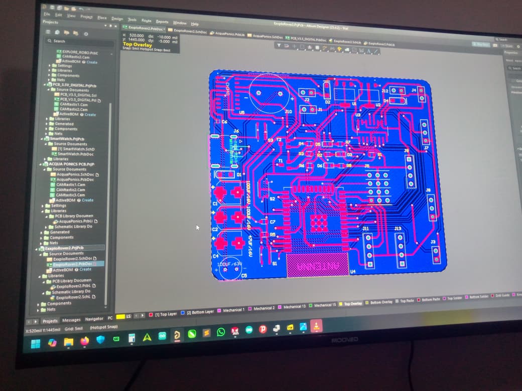 PCB design project screenshot